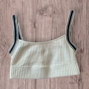 ✨3/$20 SALE American Apparel Ribbed Crop Tank Top XS – White with Black Straps